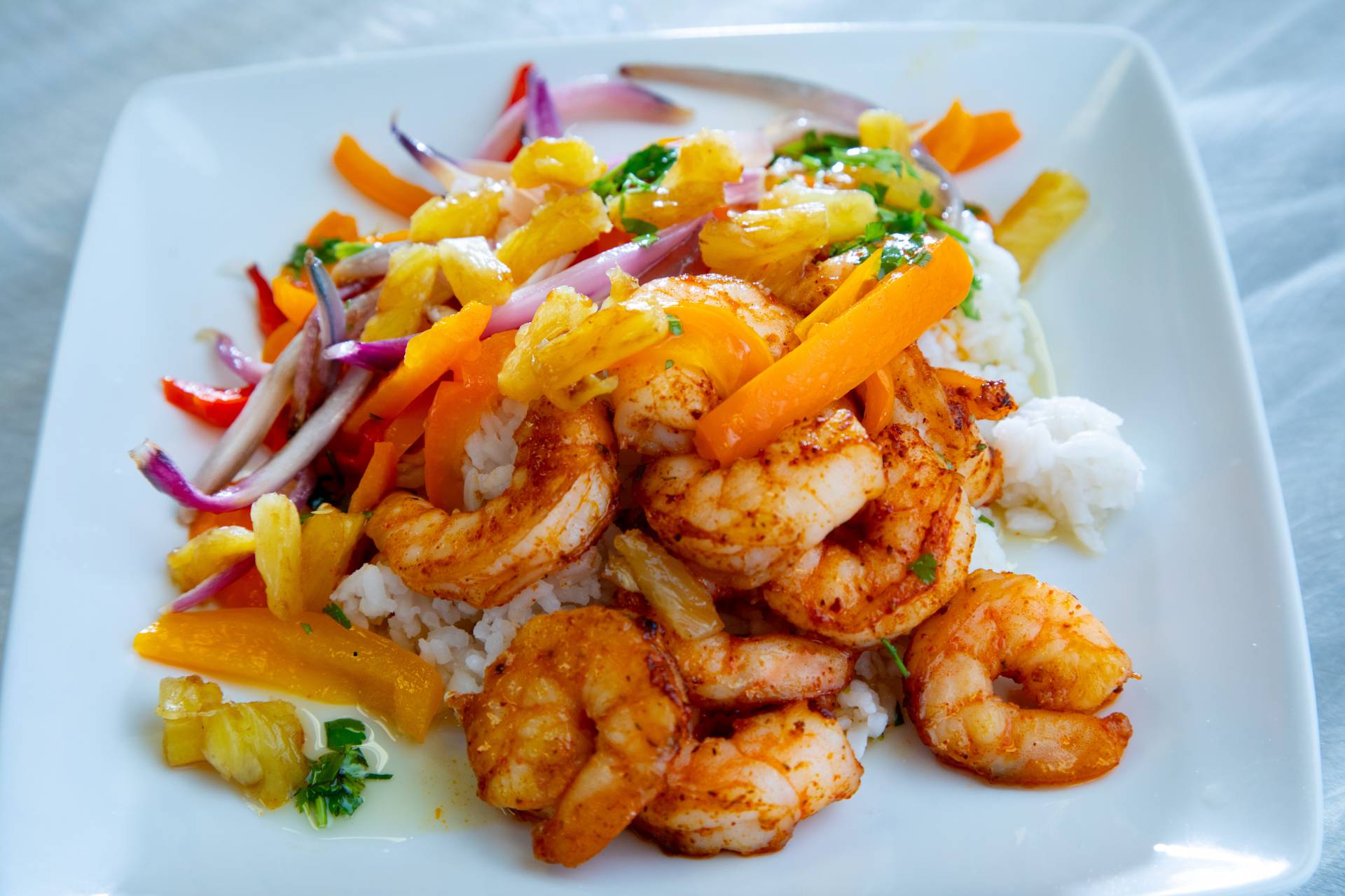 Honey Habanero Shrimp Bowl